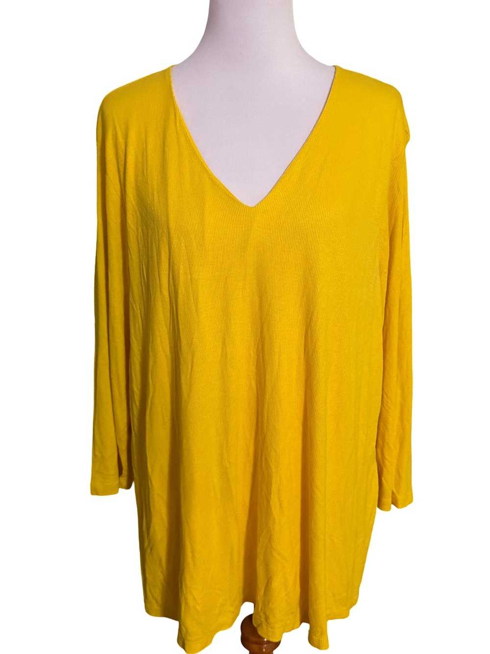 INC International Concepts Bright Yellow V-Neck Tunic Top